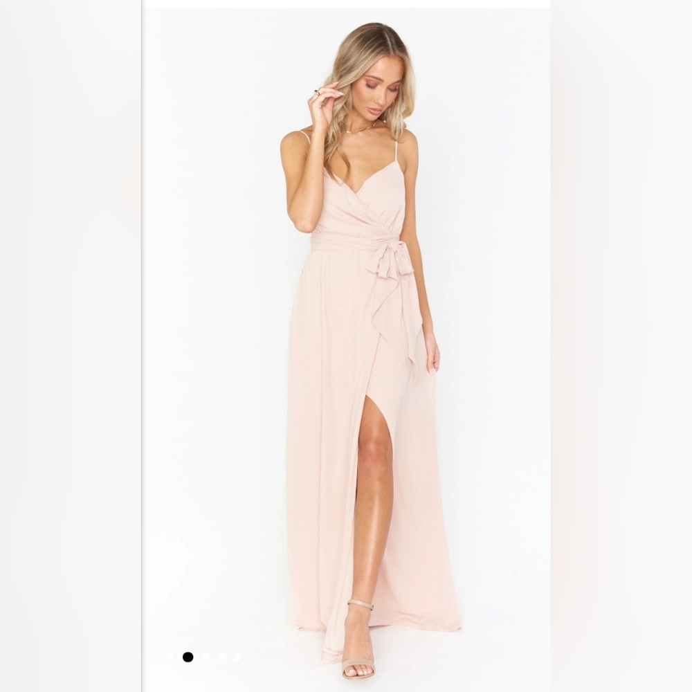 Elegant Blush Pink Maxi‎ Dress